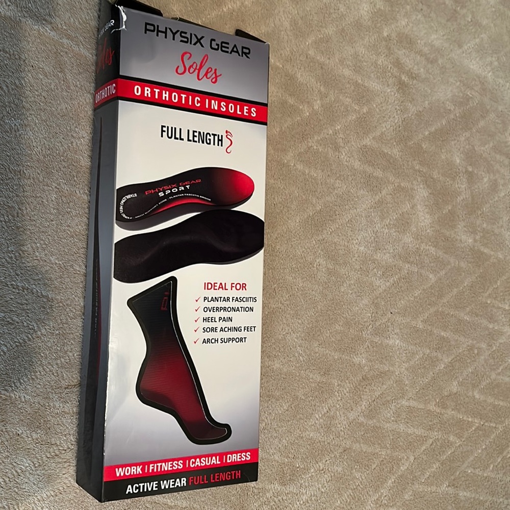 Orthotics Insoles- Unisex Men 7-7.5, or Women 9-9.5